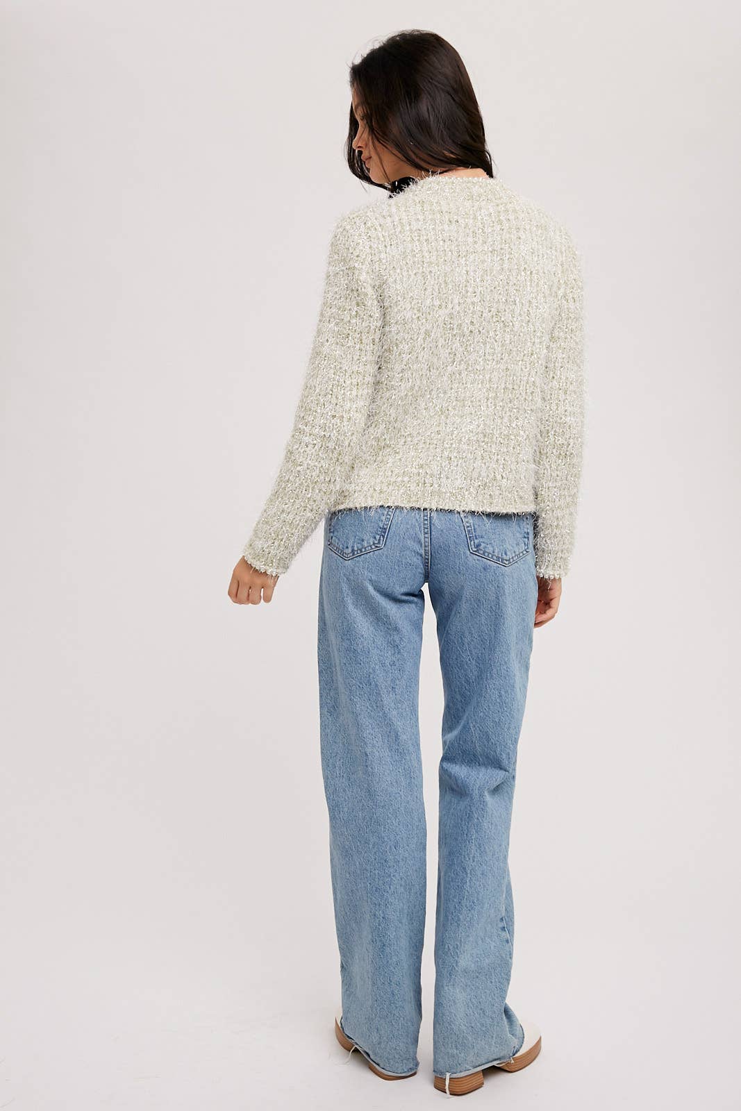 Pearl Button Sweater Jacket