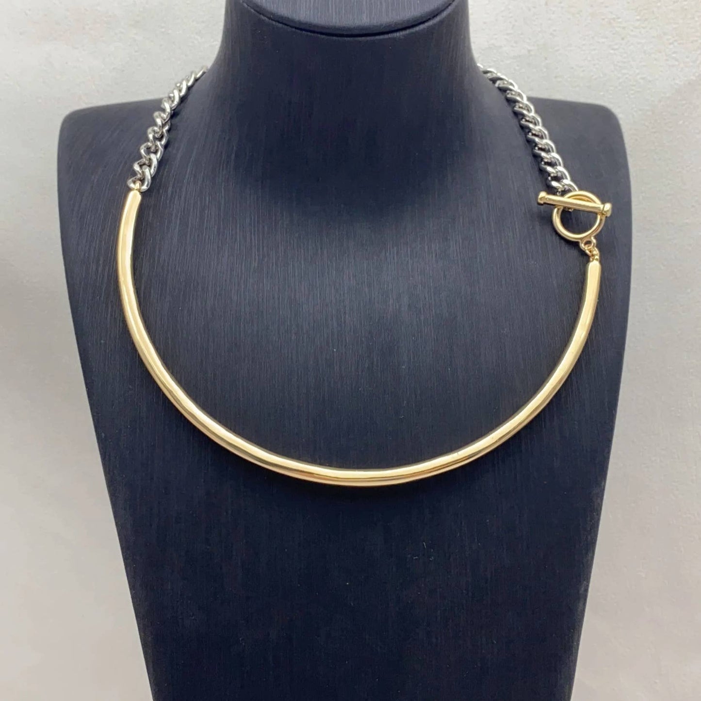 Mix Master Metal Two Tone Stainless Steel Necklace