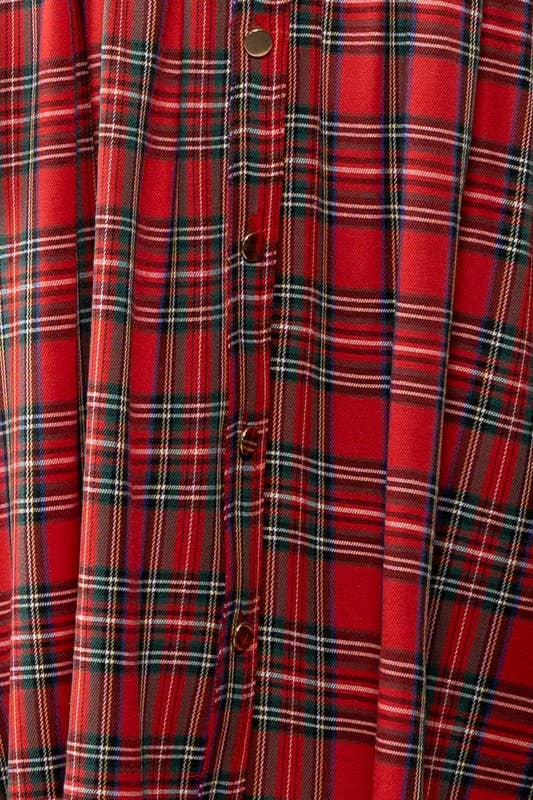Tartan Plaid Gold Belted Dress