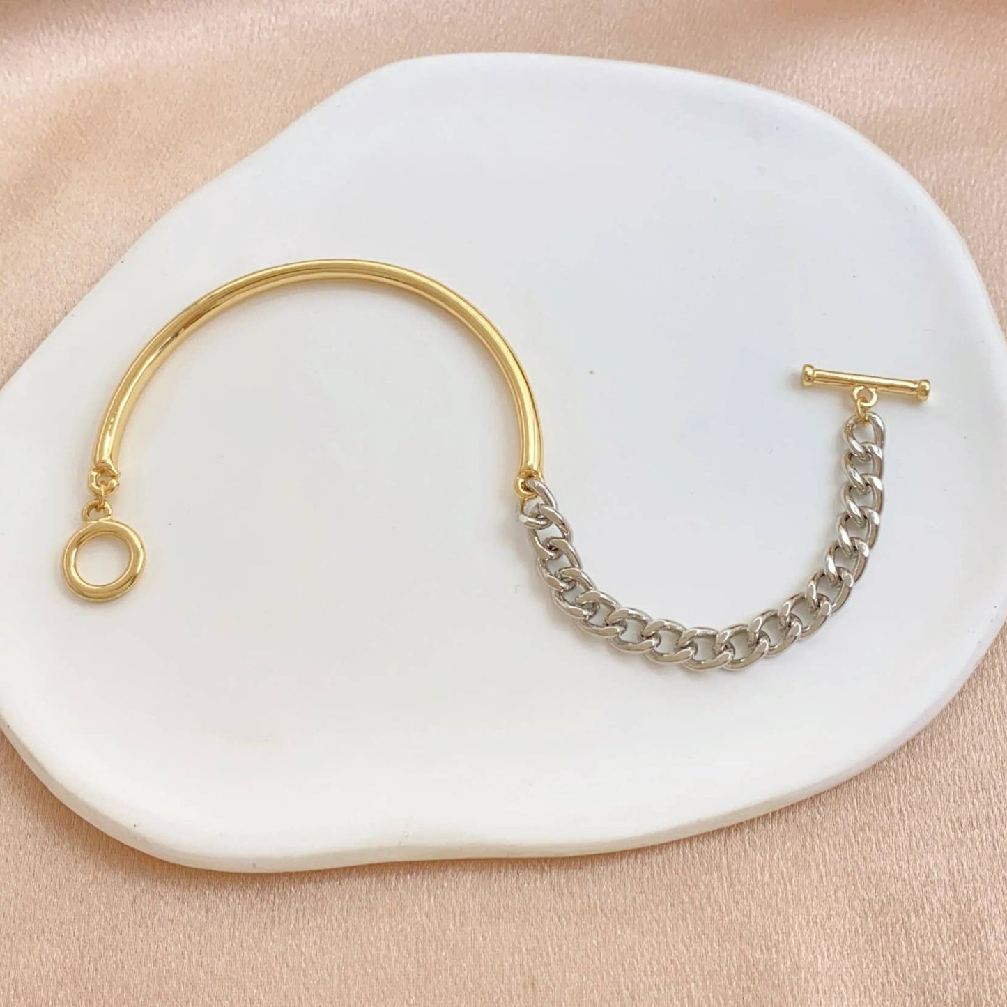 Mix Master Metal Two Tone Stainless Steel Necklace