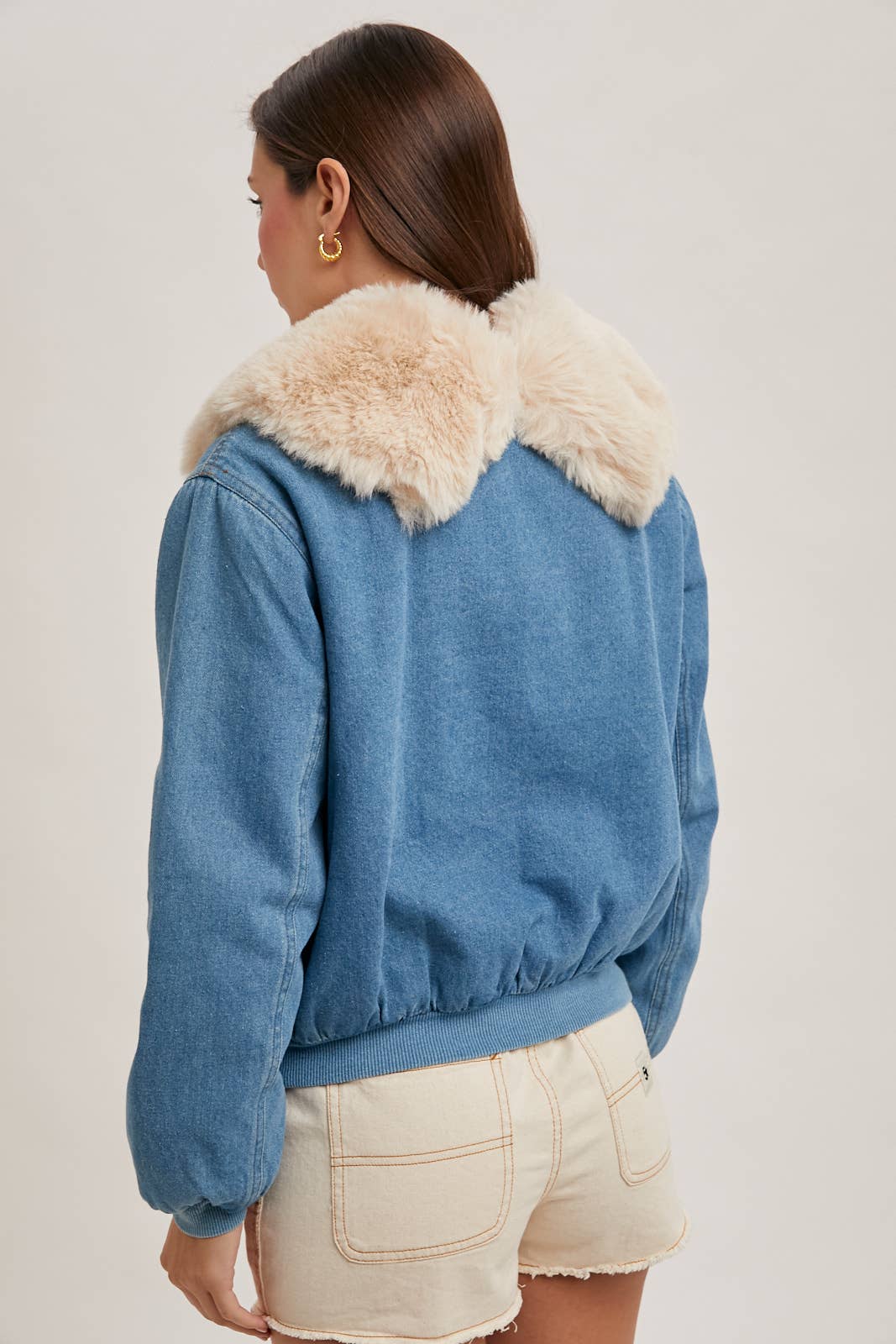Faux Fur Denim Jacket