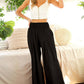 High Rise Wide Leg Smocked Pants