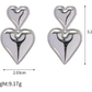 Heart Double Drop Stainless Steel Earring