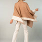 Relaxed Color Block Cape Cardigan Poncho