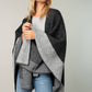 Relaxed Color Block Cape Cardigan Poncho