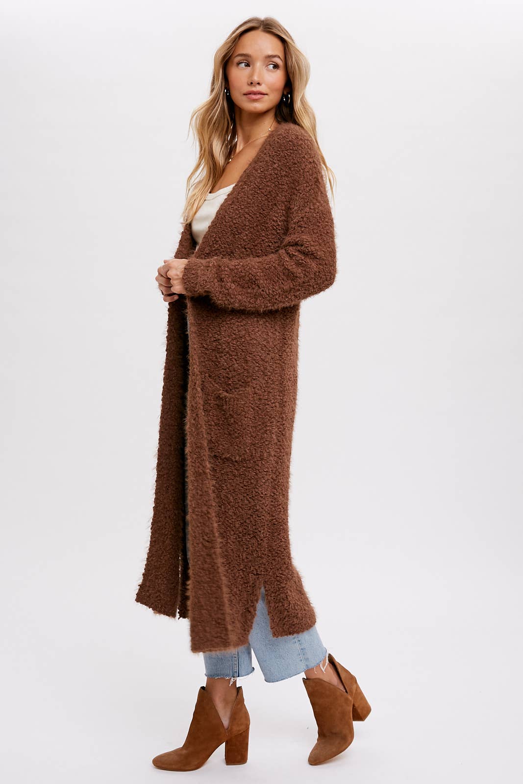 Boucle Long Line Cardigan