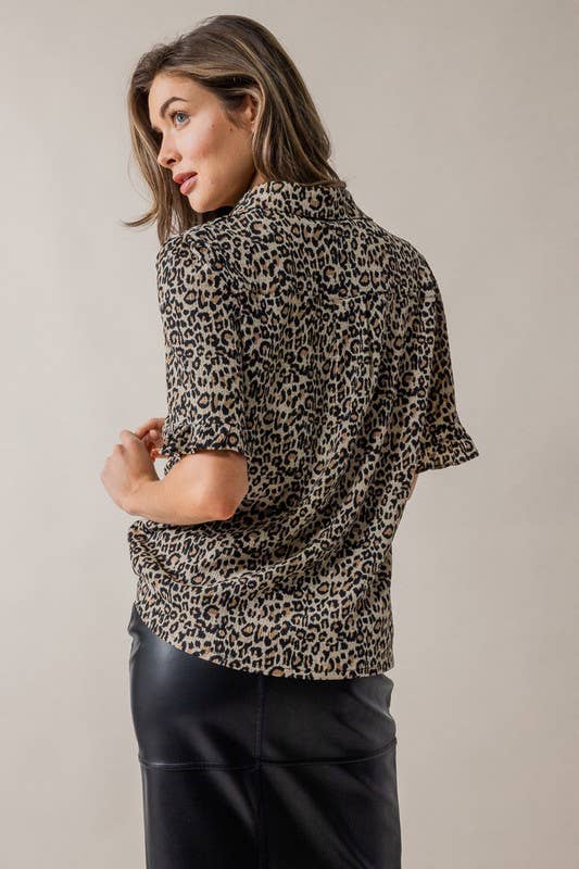 Leopard in Camp Shirt