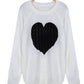 Black and White Knit Heart Sweater