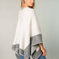 Relaxed Color Block Cape Cardigan Poncho