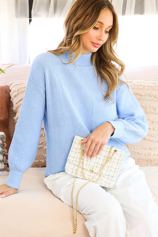 Mock Neck Long Sleeve Sweater