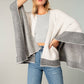 Relaxed Color Block Cape Cardigan Poncho