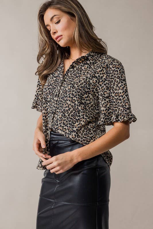 Leopard in Camp Shirt