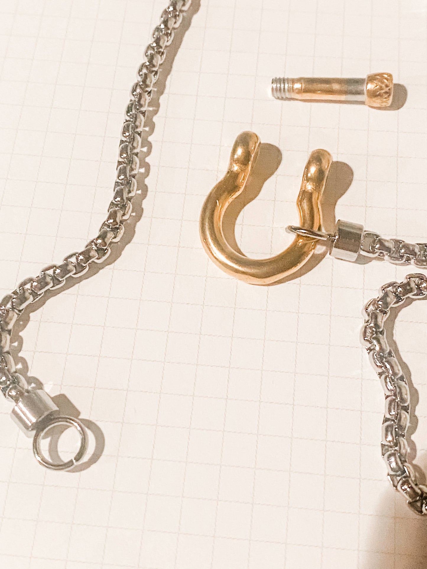 Carabiner Two Toned Horse Bit Necklace