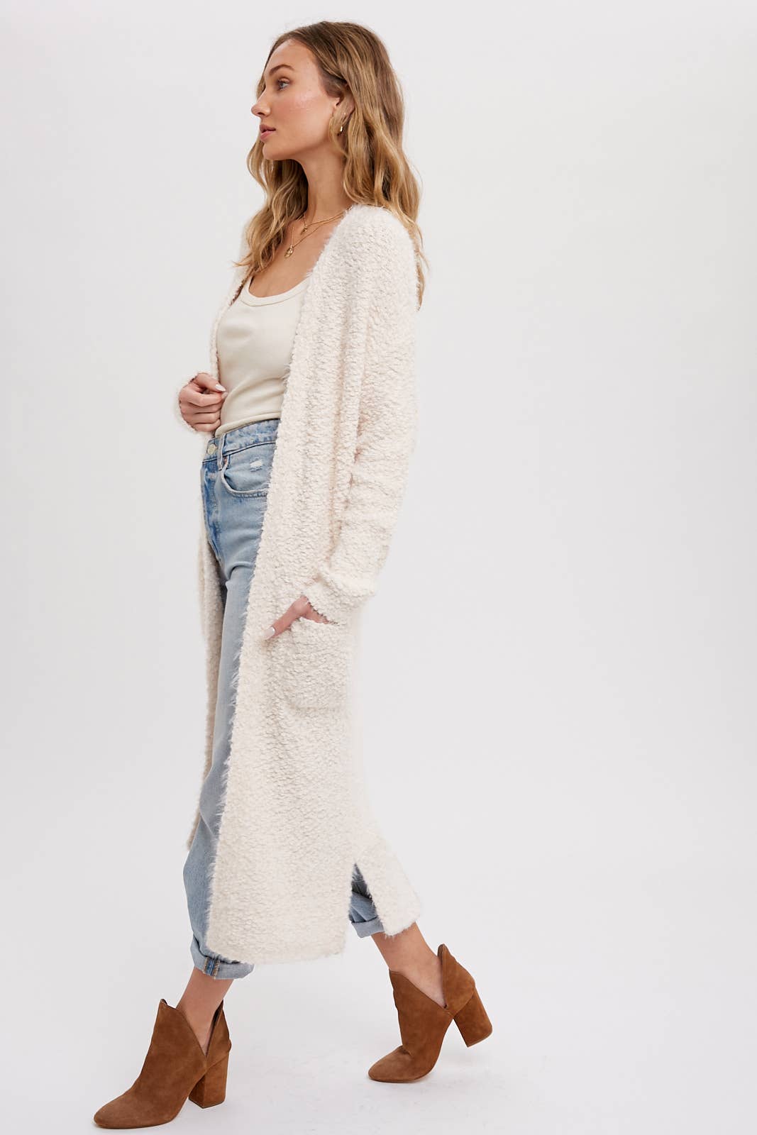 Boucle Long Line Cardigan