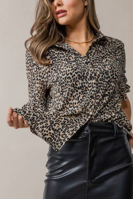 Leopard in Camp Shirt