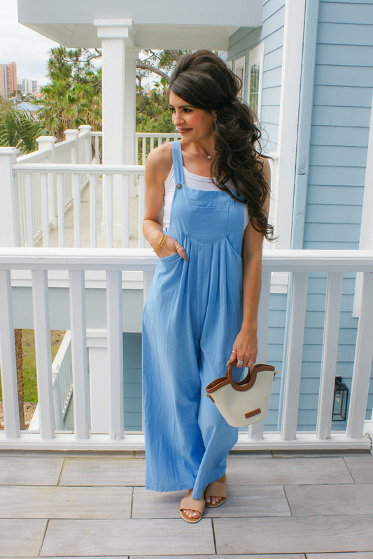 "BE YOU" Baby Blue Jumpsuit