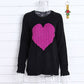 Black and White Knit Heart Sweater