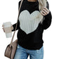 Black and White Knit Heart Sweater