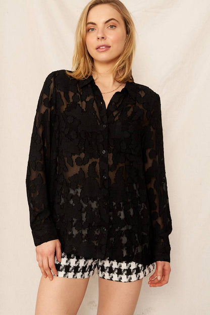 Lace Long Sleeve Blouse