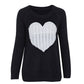 Black and White Knit Heart Sweater