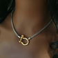 Carabiner Two Toned Horse Bit Necklace