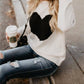 Black and White Knit Heart Sweater