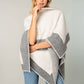 Relaxed Color Block Cape Cardigan Poncho