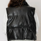 Faux Leather Puffer Vest