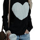 Black and White Knit Heart Sweater