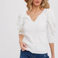 Puff Sleeve VNeck Sweater