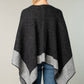 Relaxed Color Block Cape Cardigan Poncho