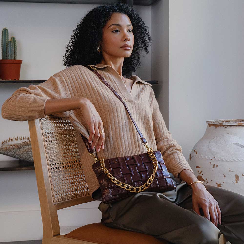 Mimie Mahagony Recycled Vegan Crossbody Bag