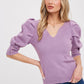 Puff Sleeve VNeck Sweater