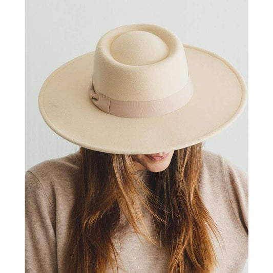 Structured Wide Brim Vegan Felt Hat