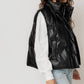 Faux Leather Puffer Vest